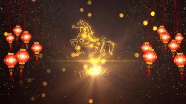 4K Çözünürlük, 3840x2160 Piksel, Çin Yeni Yıl 2026 Dilek Arkaplanı, 2026 At Arkaplan Animasyonu, Çin etkinlikleri, Çin Yeni Yıl Dilekleri, Çin Yeni Yıl Kutlamaları