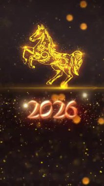 Mobil Dikey 4K Çözünürlük, 2160x3840 Piksel, Çin Yeni Yıl 2026 Dilekler Giriş Açıcı Arkaplanı, 2026 At Arkaplan Animasyonu, Çin etkinlikleri için kullanışlı, Çin Yeni Yıl Dilekleri, Çin Yeni Yıl Kutlamaları