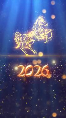 Mobil Dikey 4K Çözünürlük, 2160x3840 Piksel, Çin Yeni Yıl 2026 Dilekler Giriş Açıcı Arkaplanı, 2026 At Arkaplan Animasyonu, Çin etkinlikleri için kullanışlı, Çin Yeni Yıl Dilekleri, Çin Yeni Yıl Kutlamaları