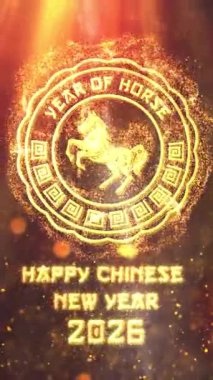 Mobil Dikey 4K Çözünürlük, 2160x3840 Piksel, Çin Yeni Yıl 2026 Dilekler Giriş Açıcı Arkaplanı, 2026 At Arkaplan Animasyonu, Çin etkinlikleri için kullanışlı, Çin Yeni Yıl Dilekleri, Çin Yeni Yıl Kutlamaları