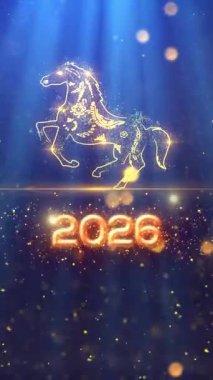 Mobil Dikey 4K Çözünürlük, 2160x3840 Piksel, Çin Yeni Yıl 2026 Dilekler Giriş Açıcı Arkaplanı, 2026 At Arkaplan Animasyonu, Çin etkinlikleri için kullanışlı, Çin Yeni Yıl Dilekleri, Çin Yeni Yıl Kutlamaları