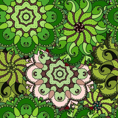 Etnik Arap, Hint süsleme. Elle çizilmiş seamless modeli.