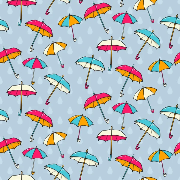 Motif sans couture avec parapluies. — Image vectorielle