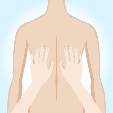 Bir masaj Illustration. Manuel terapi.