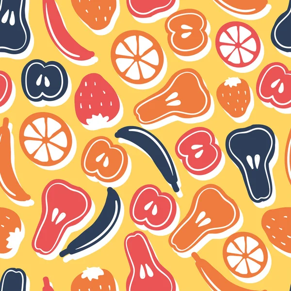 Nahtloses Muster mit unterschiedlichen Früchten — Stockvektor