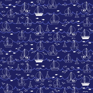 Tekneler ve gemiler denizde ile Seamless Modeli