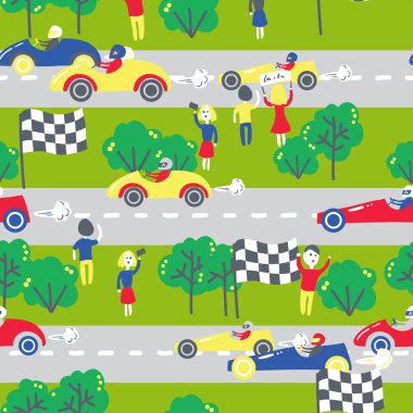 Seamless patter with cars. Can be used for textile, kids clothes clipart