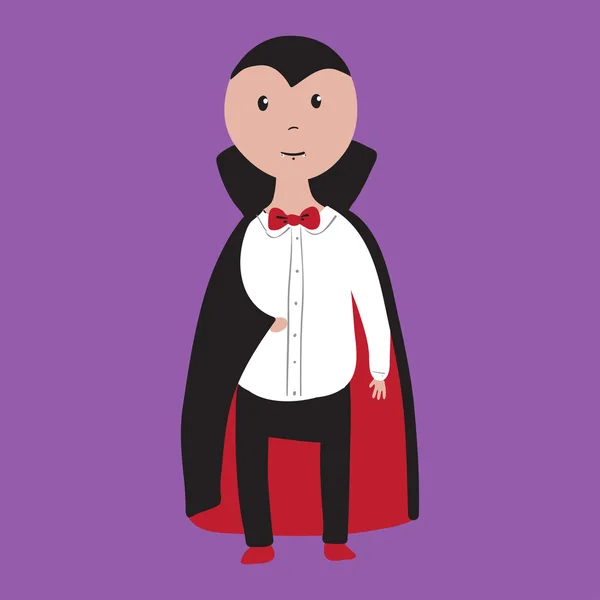 Хлопчик у вампірському костюмі на Хелловін — стоковий вектор