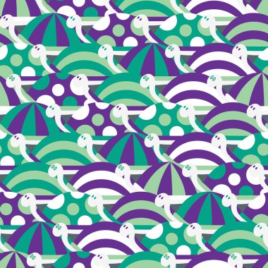 Şirin farklı kaplumbağaları ile Seamless Modeli