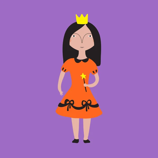 Chica en traje de princesa de Halloween — Archivo Imágenes Vectoriales