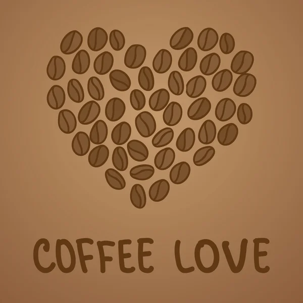 Illustration of heart made from coffee beans — Stock Photo, Image