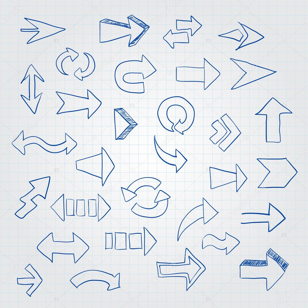 Vector set of different arrows.
