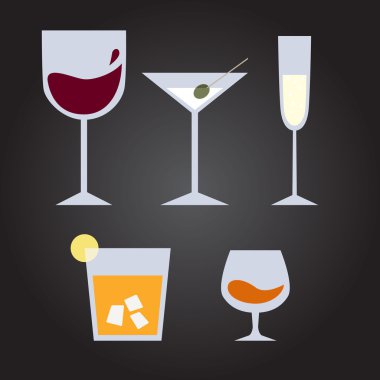 Ser of different drinks clipart
