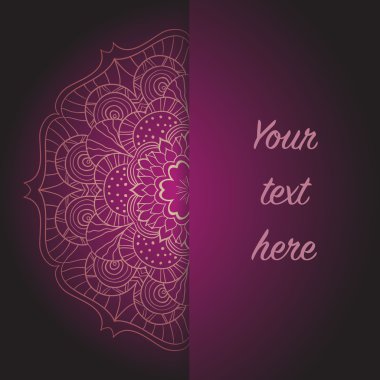 Metin için yer ile etnik syle daire süsleme.