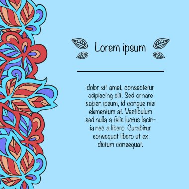 Card with ornament in ethnic style with place for text clipart