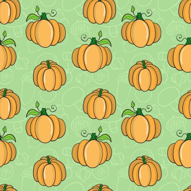 Seanless desen kabak ile. Vektör çizim.