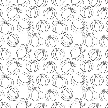 Balkabaklarıyla kusursuz desen. vektör illüstrasyonu.