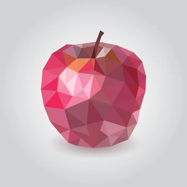 Bela maçã vermelha em design poligonal. Ilustração vetorial . —  Vetores de Stock