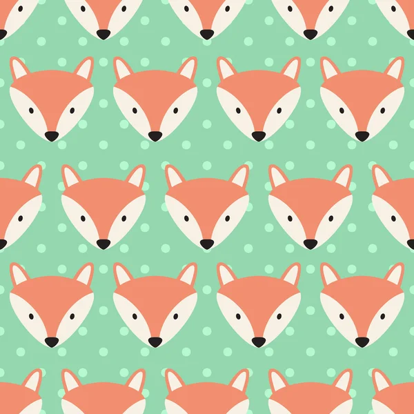 Seamless pattern with cute foxes. — Stock Vector