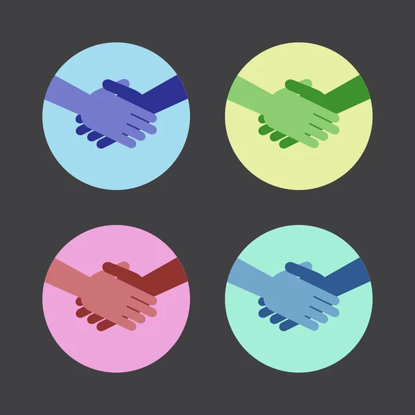 Kézfogás-ikonok. Vektoros illusztráció — Stock Vector