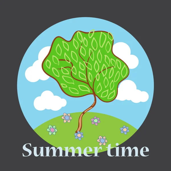 Ilustración del árbol de verano — Vector de stock