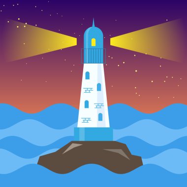Scaur üzerinde bir deniz feneri.