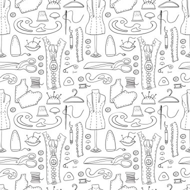 Seanless desen Dikiş ekipman ile.