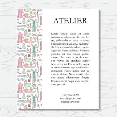 Template for atelier card clipart