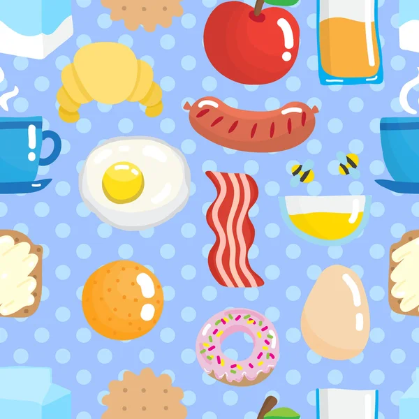 Seamless pattern with breakfast food.
