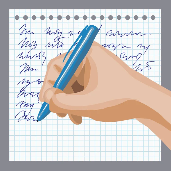 Palme avec un stylo et du papier . — Image vectorielle