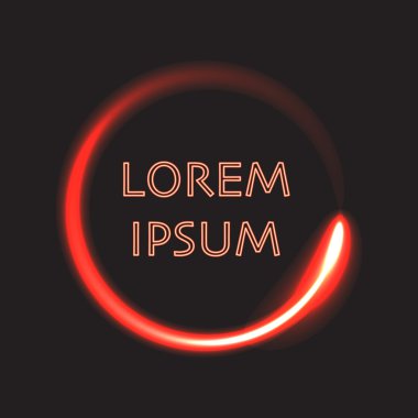 Metin için yer ile neon kırmızı daire çizimi