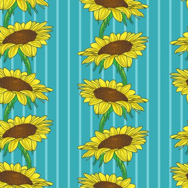 Ayçiçekli kusursuz desen.