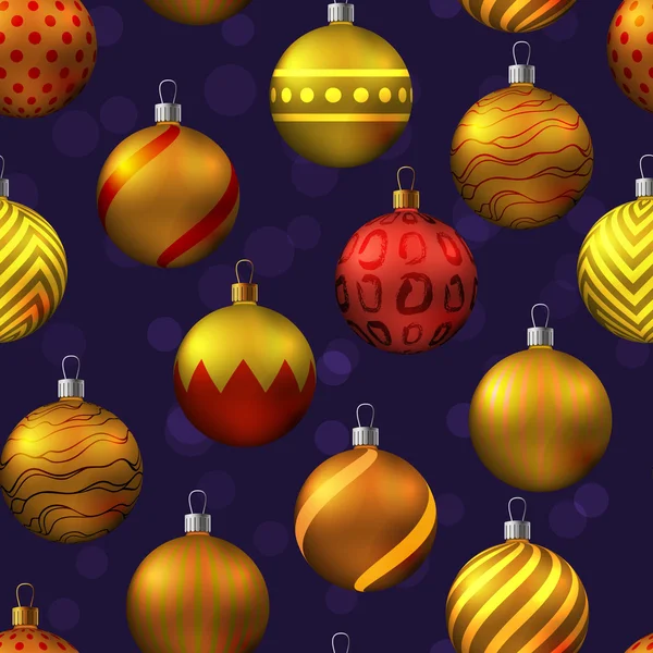 Modèle sans couture avec des jouets d'arbre de Noël . — Image vectorielle