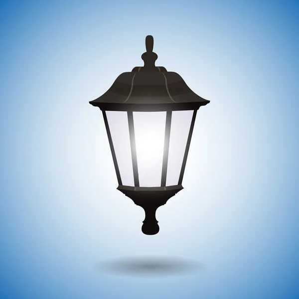 Lampadaire isolé sur fond bleu — Image vectorielle