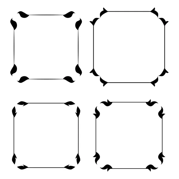 Conjunto de bordes vectoriales. Se puede utilizar para monogramas, tarjetas de felicitación — Vector de stock