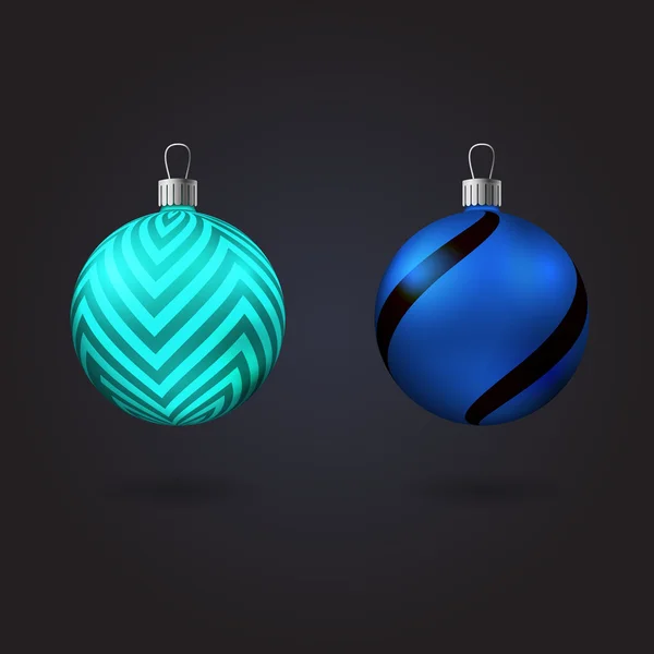 Deux jouets d'arbre de Noël avec différents ornements — Image vectorielle