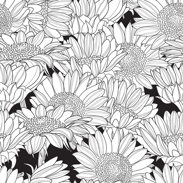 Nahtloses Muster mit Sonnenblumen. — Stockvektor