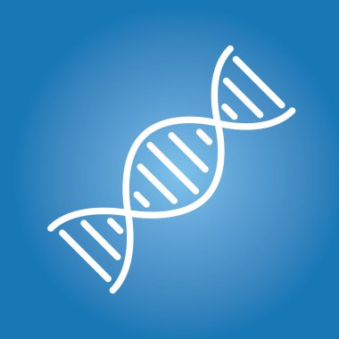 Mavi arka plan basit Dna simgesi. Vektör çizim.