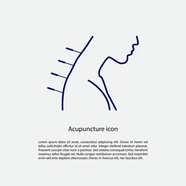 Icono de acupuntura con lugar para texto . — Vector de stock