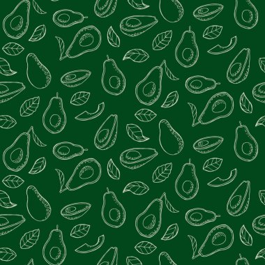 Seamless pattern with avocado clipart