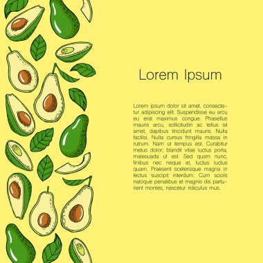 Avokado arka plan ve metin için yer şablonu. U-ebilmek var olmak