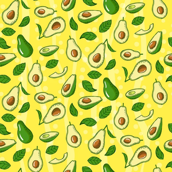 Бесшовный рисунок с авокадо — стоковый вектор