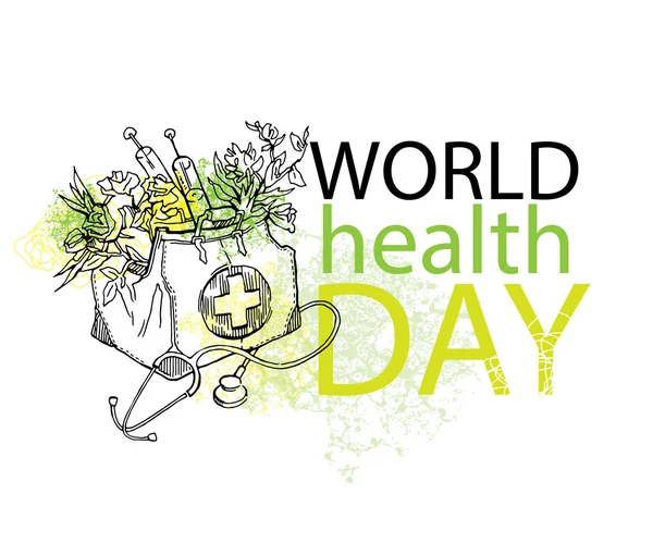 World health dag kort element. — Stock vektor