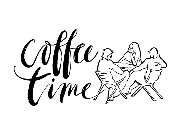 Carte de temps de café. — Image vectorielle