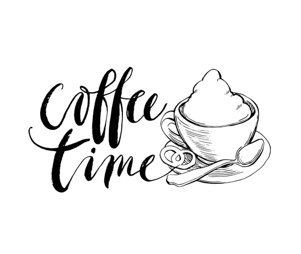 Carta del tempo del caffè. — Vettoriale Stock