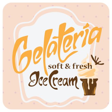 Dondurma Poster. Vektör çizim.