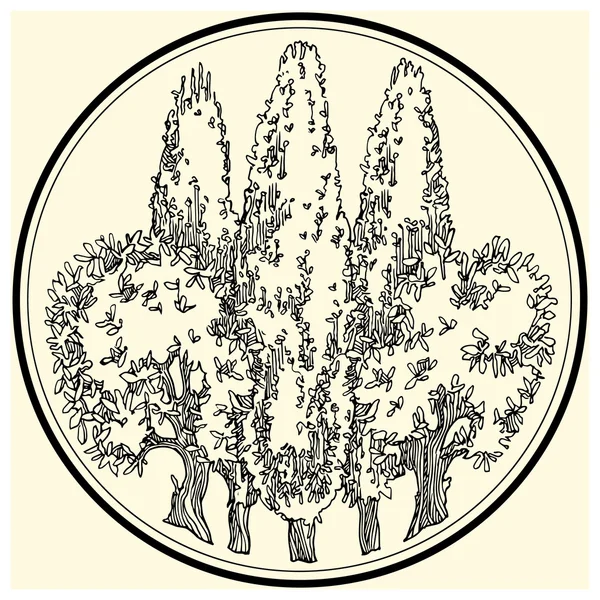 Árbol. Roble, haya, árbol forestal . — Archivo Imágenes Vectoriales