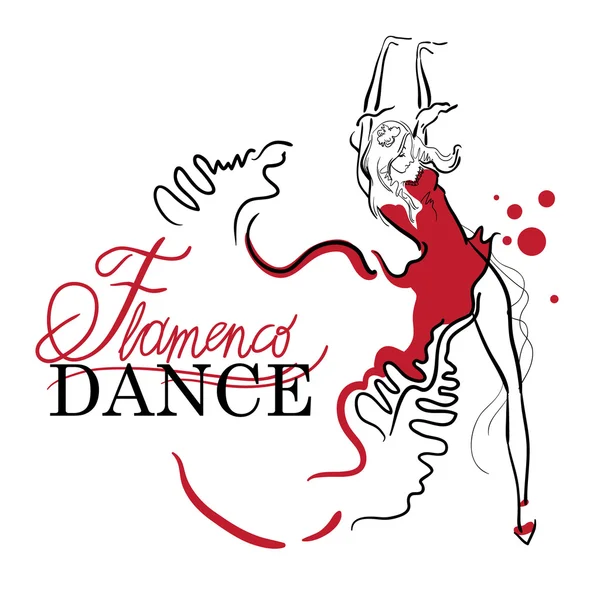 Flamenco tánc vektor vázlatok. — Stock Vector