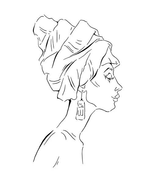 Afrikansk kvinna porträtt — Stock vektor