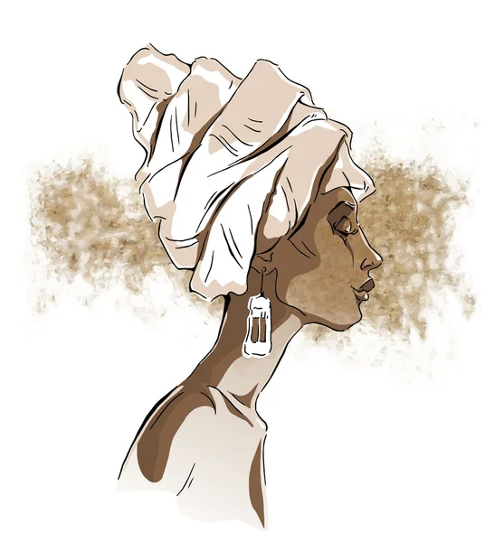 아프리카 여자 초상화 — 스톡 벡터